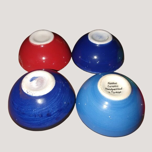 Nakkas Bowls Handpainted Turkish Ceramic Finger Dip Floral Traditional Patterns - Picture 13 of 13